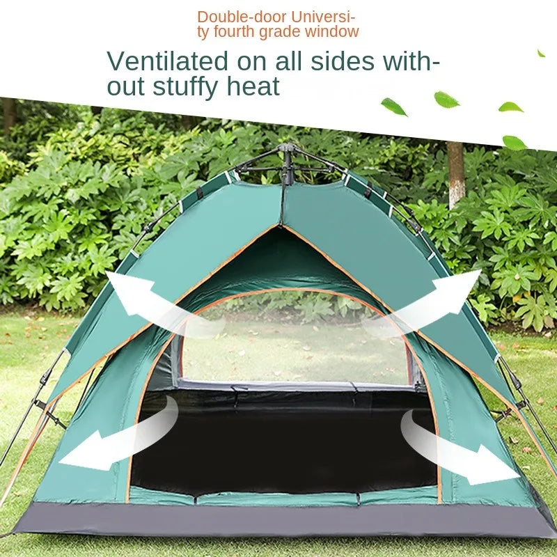 Outdoor Double-Layer Camping Tent Lightweight Adventure Mountaineering Tent Windproof 3-4 person Oxford cloth camping tent Cano
